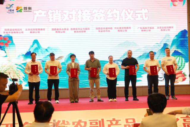 推介会上举行了产销对接签约仪式。借助本次推介会的平台，来自全国各地的采购商和阳西的农业企业、种植大户开展了深度的产销对接洽谈。