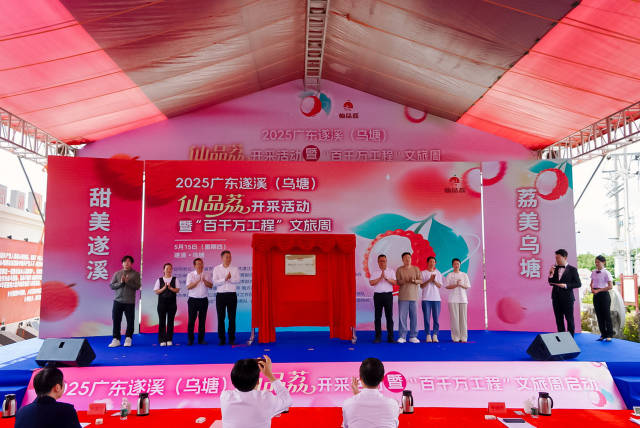 5月15日，2025广东遂溪（乌塘）仙品荔开采活动暨“百千万工程”文旅周启幕，首个”小红书村“新屋村落地