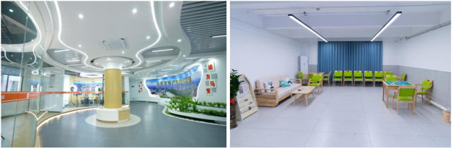 惠州市惠城区马安镇圩镇客厅镇属国资平台负责整体运营，三楼打造农特产电商产业直播基地，一楼打造综合养老服务中心。（马安镇供图）