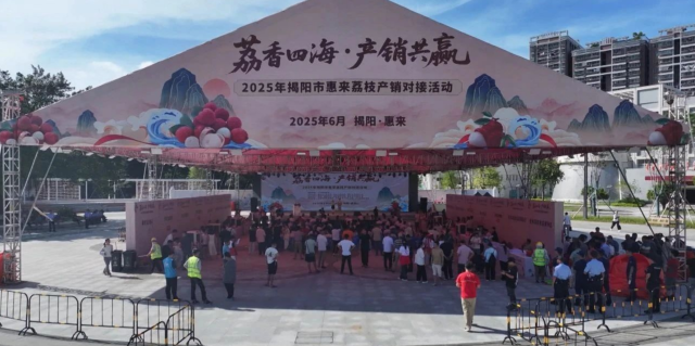 “荔香四海 产销共赢”2025揭阳市惠来荔枝产销对接活动现场。