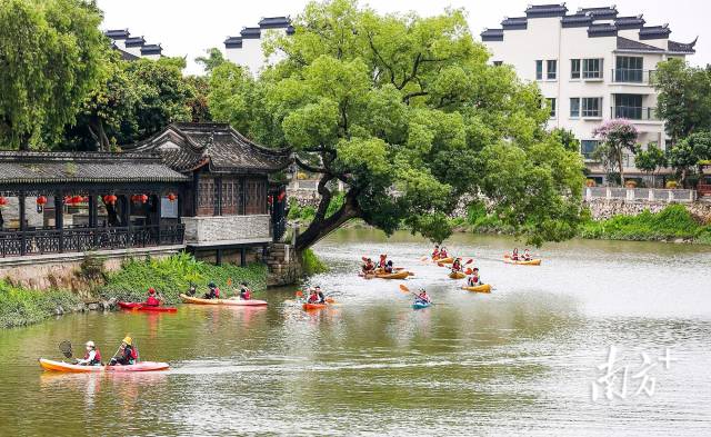 河小青志愿者在南區(qū)街道北臺(tái)社區(qū)清理河道上的垃圾,。