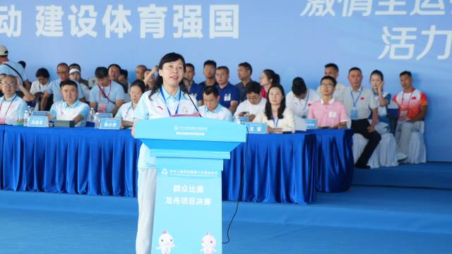 十五运会和残特奥会佛山赛区执委会副主任、佛山市副市长文曦致欢迎辞。 南方+ 萧皓隆 拍摄