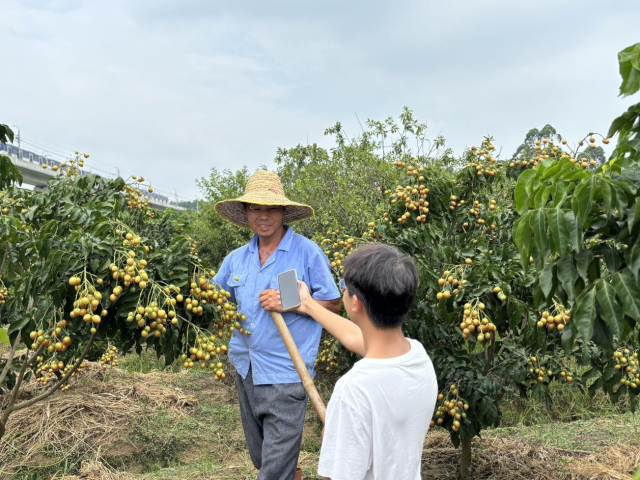 学生向种植户开展农情调查和服务 肖雅惠摄