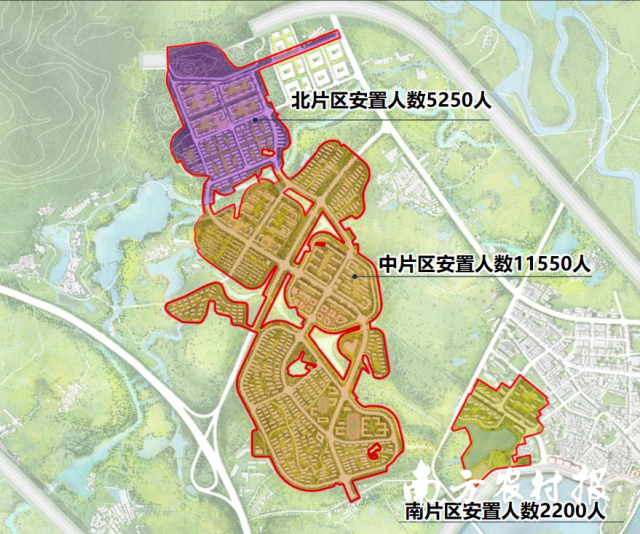 黄茅峡水库移民安置区示意图。