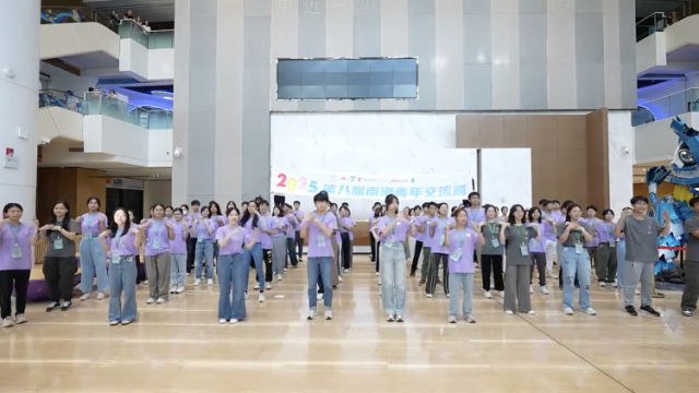 香港、南海青年齐跳十五运会手势舞，活力筑就青春桥梁