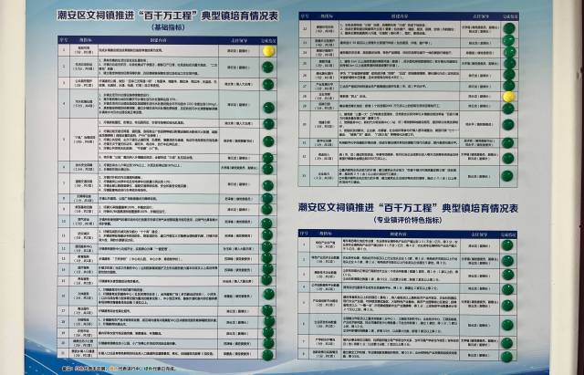 潮安区文祠镇推进“百千万工程”典型镇培育情况表