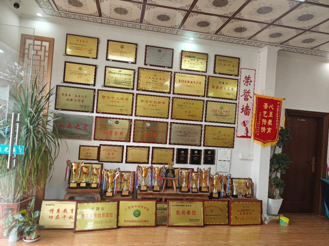 钟铁戈凭借不断精进的技艺在省、市级制茶相关比赛中屡获头奖，奖牌挂满了一面墙。