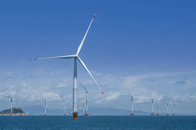 珠海桂山岛海上风力发电场。图：视觉中国