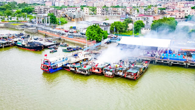 2024年7月31日，广州市渔船消防安全应急救援演练活动现场。（吴秒衡 摄）