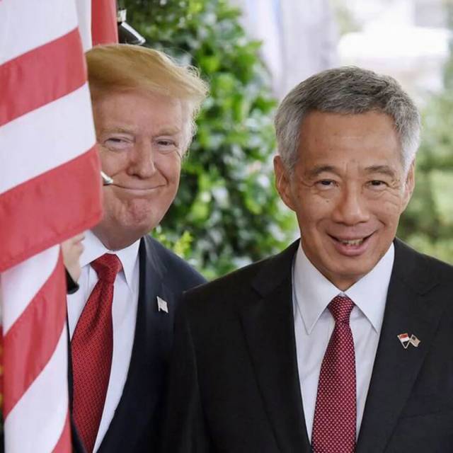 李显龙与特朗普（图：壹图网）