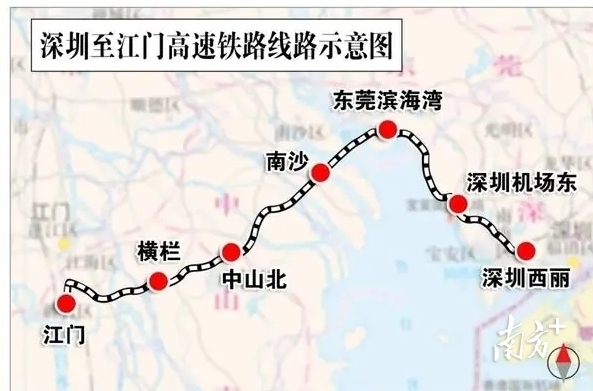 深湛高速铁路深江段示意图。资料图