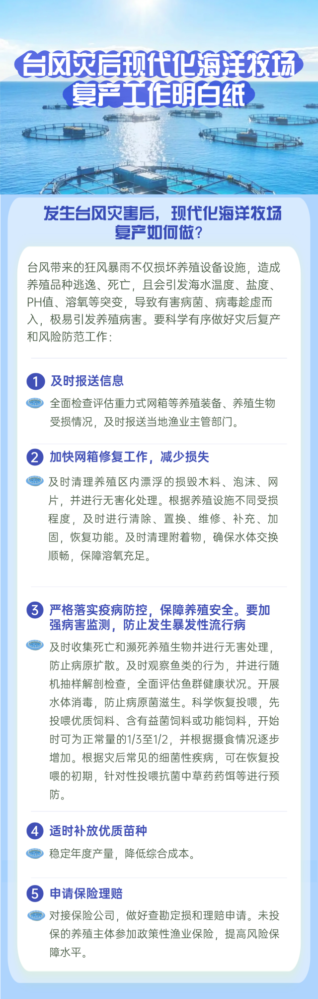 台风灾后现代化海洋牧场复产工作明白纸