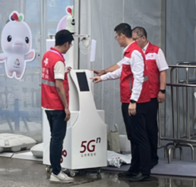 智能仓基站在“十五运”自行车测试赛中执行保障任务。