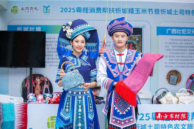 忻城壮锦展示。