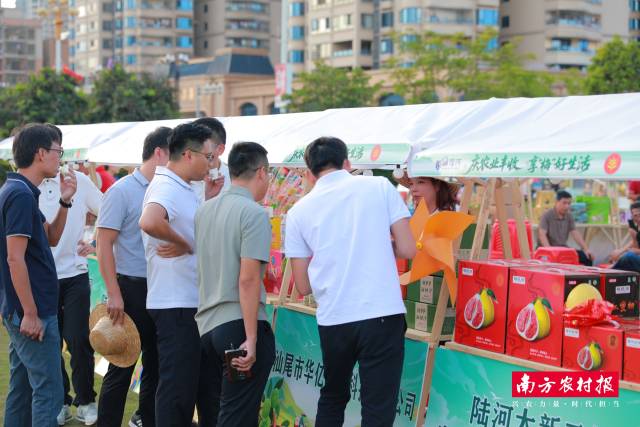 名特优新农产品展销区，人气高涨。