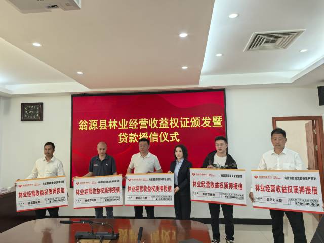 翁源县首批林业经营收益权证颁发暨贷款授信仪式现场  南方农村报 吴秒衡 拍摄