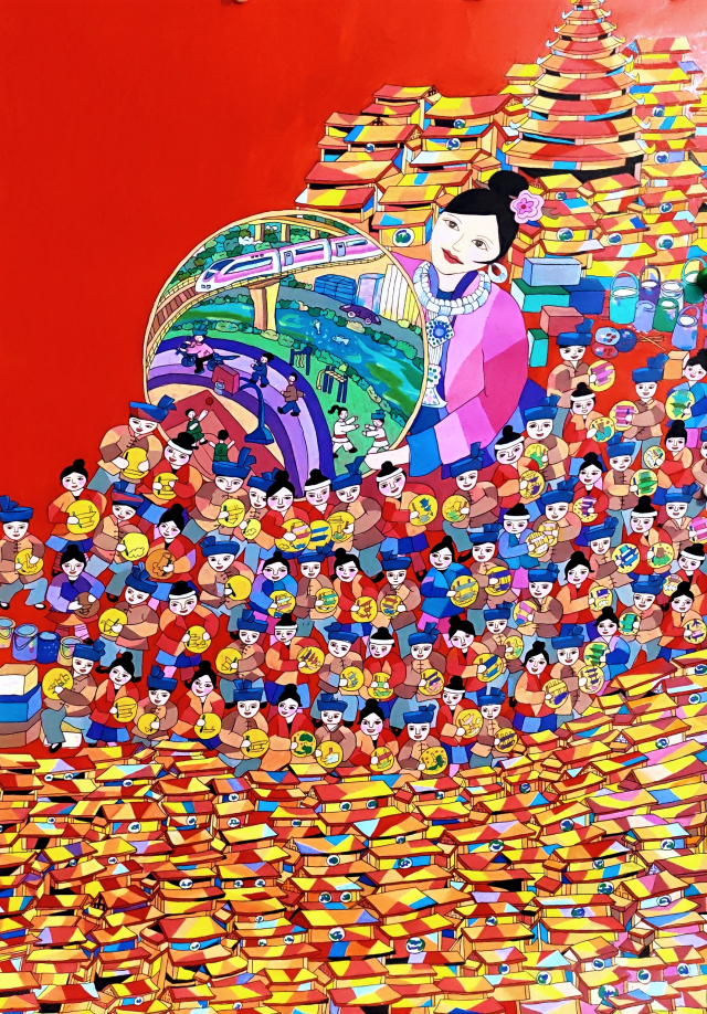 侗寨艺术瑰宝：三江农民画。