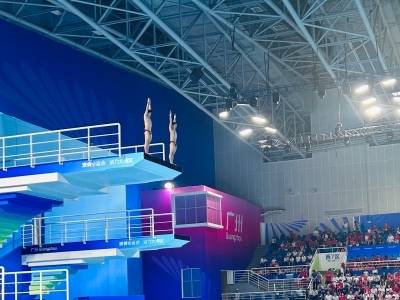 广东队陈艾森/朱子锋跳水男子双人10米台夺银