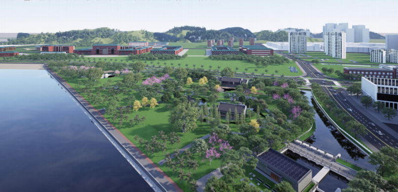 校长公园鸟瞰图（东北望）。