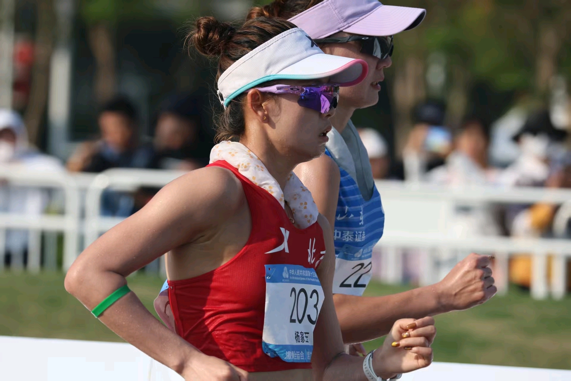 代表北京队出战接力项目的奥运冠军杨家玉。 南方+ 关铭荣 拍摄