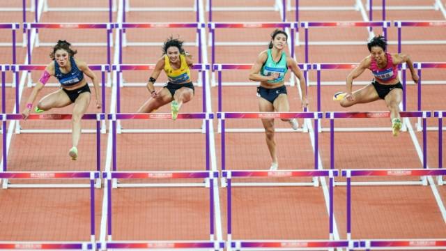 女子100米栏广东选手刘景扬夺冠，四川吴艳妮获银牌、福建林雨薇摘铜