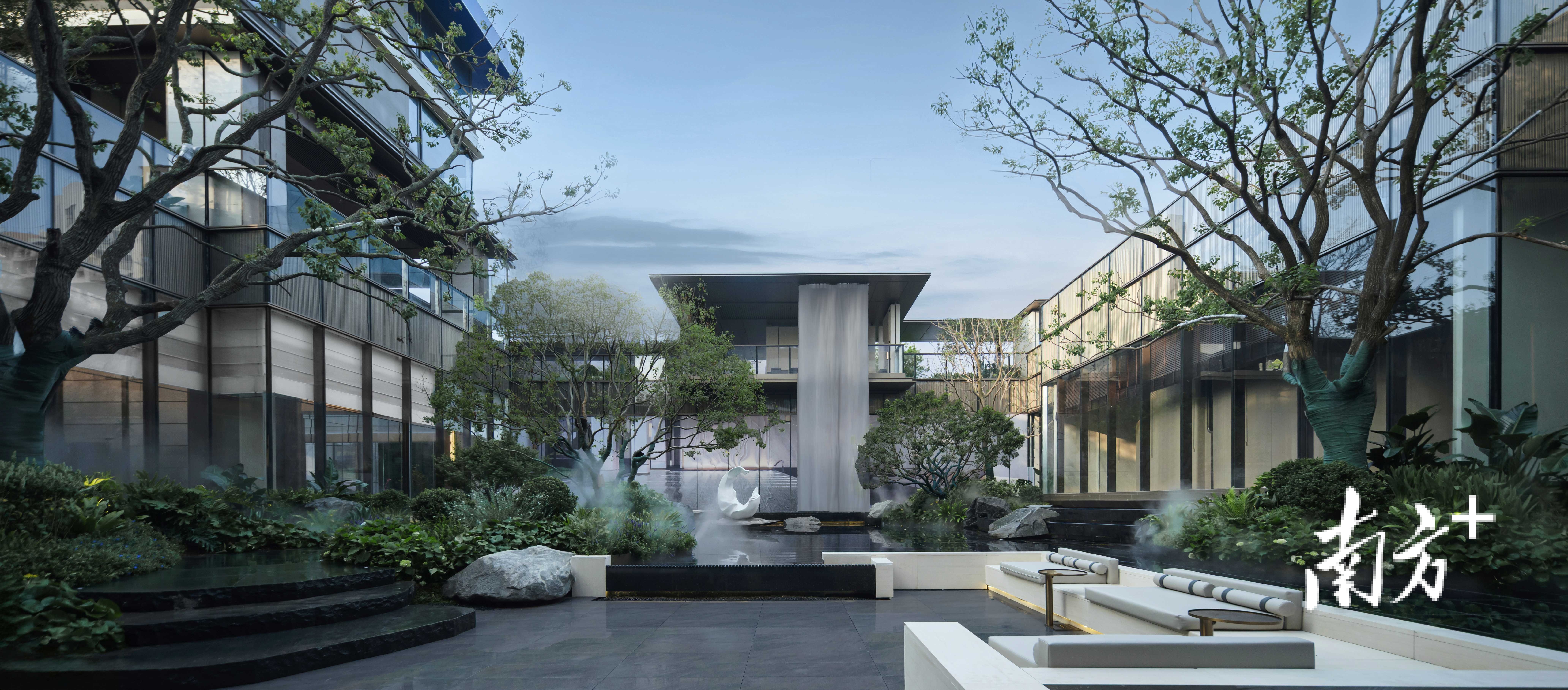 园林内约10米巨幕飞瀑吞吐其中。 受访者 供图