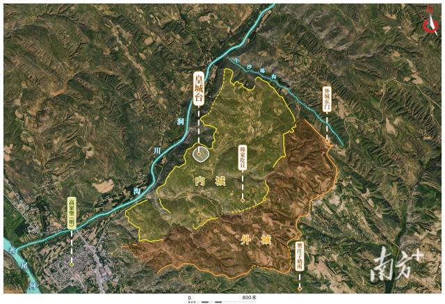 石峁城垣结构图。