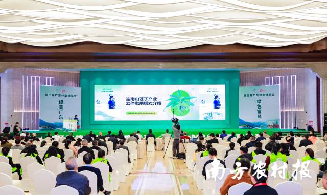 广州市林业和园林科学研究院高级工程师勾啸介绍清远连南山苍子产业立体发展模式。 广州市林业和园林科学研究院高级工程师勾啸介绍清远连南山苍子产业立体发展模式。