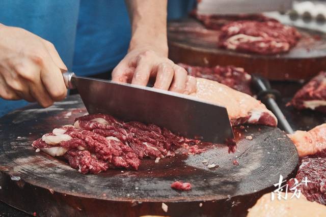 鲜切的牛肉。??