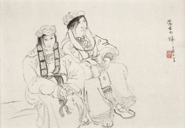 蒙古少妇 黎雄才 20世纪40年代 私人藏 蒙古少妇 黎雄才 20世纪40年代 私人藏