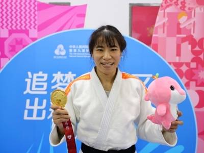 残特奥会柔道比赛，广东“老将”李丽青夺金