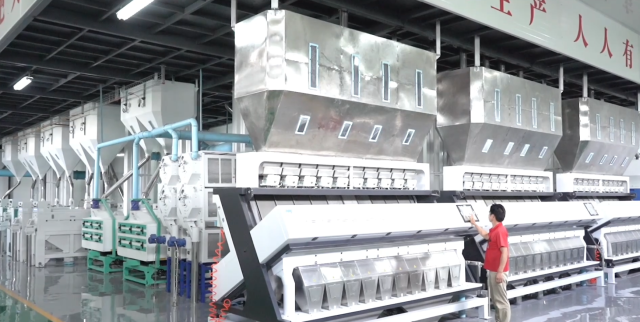 中山现代化米业工厂。