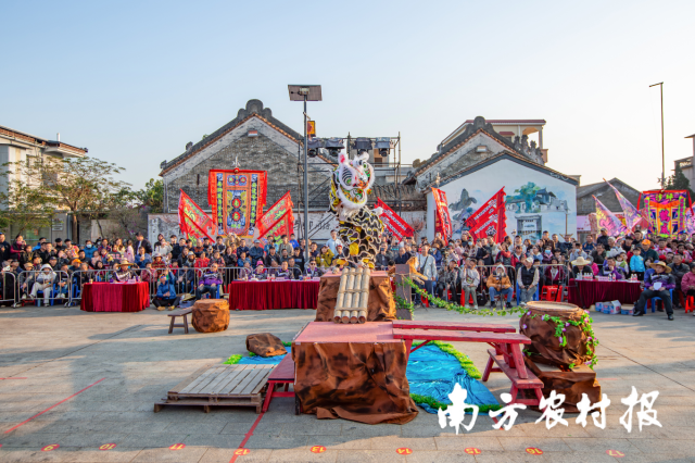 鹤山首届乡村（鲜卑古村）狮王争霸赛现场。