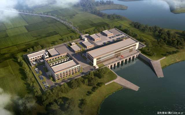 雷州半岛灌区迈生泵站效果图。