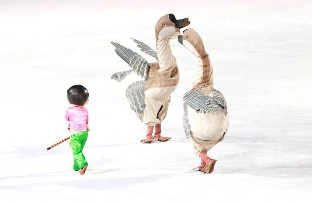 双咬鹅舞亮相全运会。