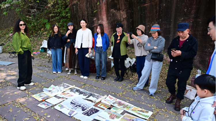 东莞美术馆联盟走进燕岭古采石场，速写“红石”对话古今