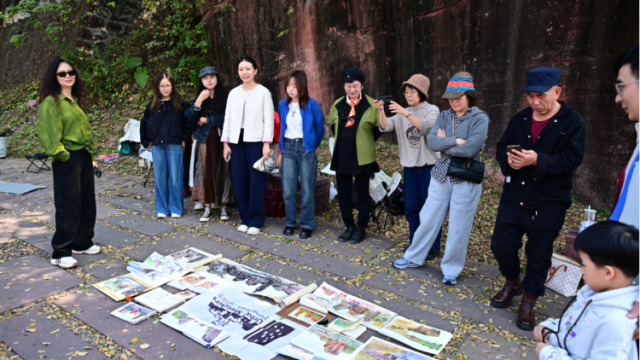 东莞美术馆联盟走进燕岭古采石场，速写“红石”对话古今