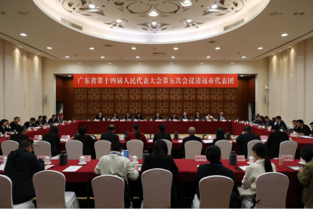 1月27日上午，广东省第十四届人民代表大会第五次会议清远代表团全体会议向媒体开放。梁炜培 摄
