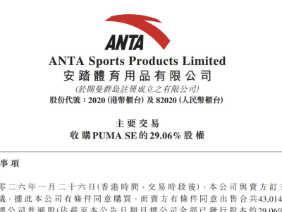 安踏收购彪马29%股权，是一笔好买卖吗｜公司舆情哨