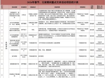 一马当先贺新春！2026年丰顺县春节、元宵文体活动全剧透
