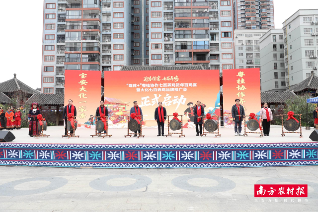“媒体+”粤桂协作“七百弄鸡”贺年百鸡宴暨大化七百弄鸡品牌推广会活动启动仪式。