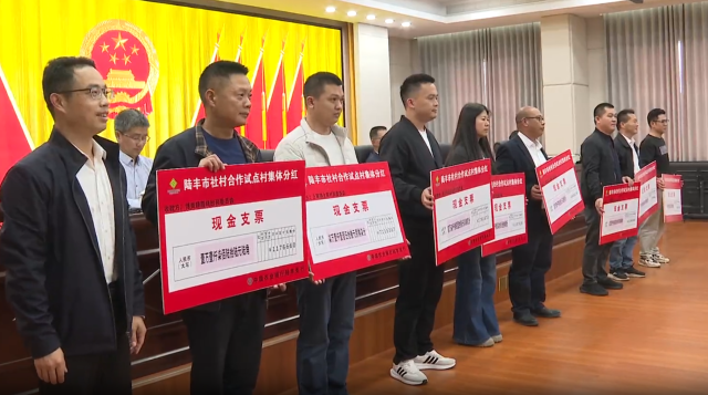 陆丰分红现场。图来源陆丰市融媒体中心。