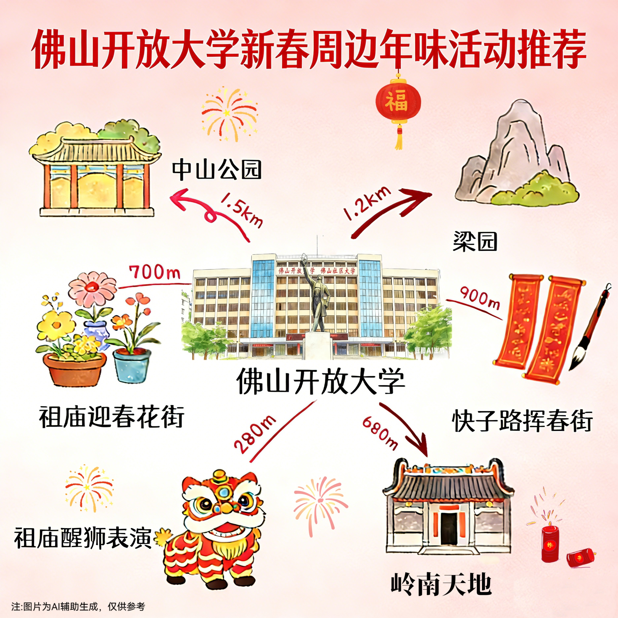 佛山开放大学地处佛山老城核心地段,可抵达多处热门打卡点。 佛山开放大学地处佛山老城核心地段,可抵达多处热门打卡点。