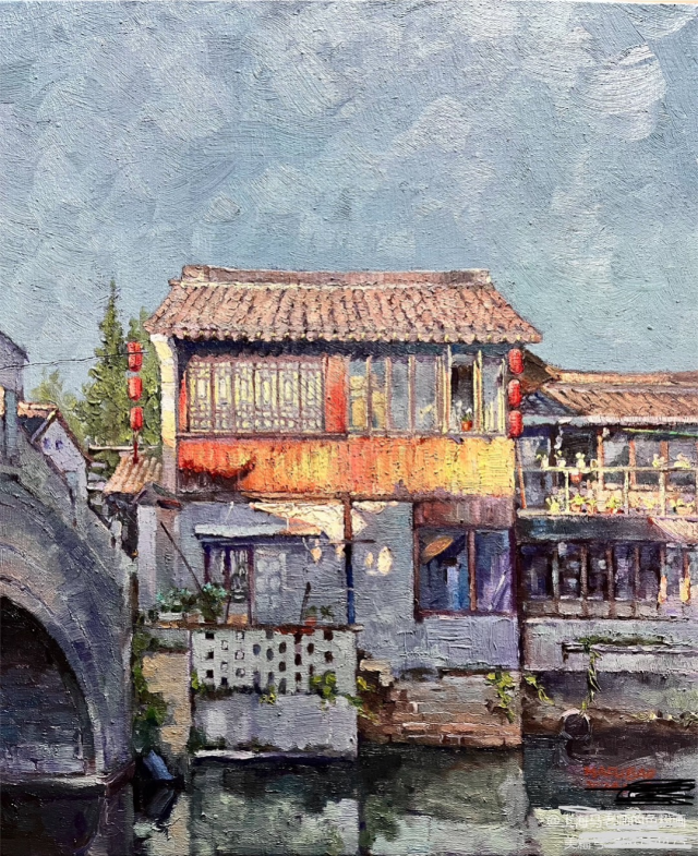 古村落小景30 x40创作2025年2月