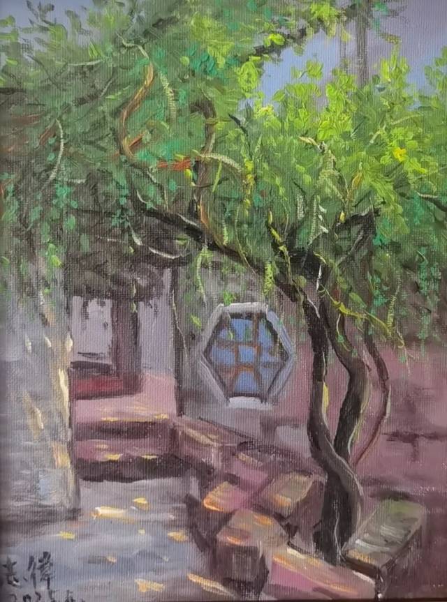 张志伟《南社景区之三》24X18cm