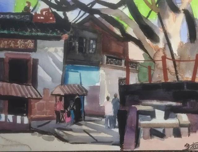 水彩画 《茶山南社古民居 •念巷公祠》19.5x27cm 2025.1