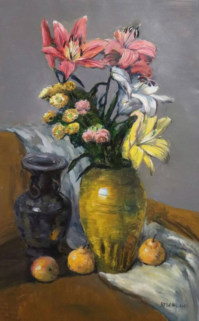 《金色陶罐》油画 81x50㎝ &nbsp;2025