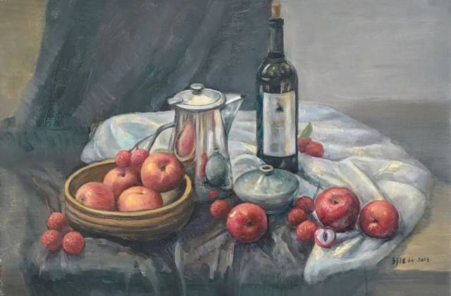 《红果静物》油画 81x54㎝ &nbsp;2023
