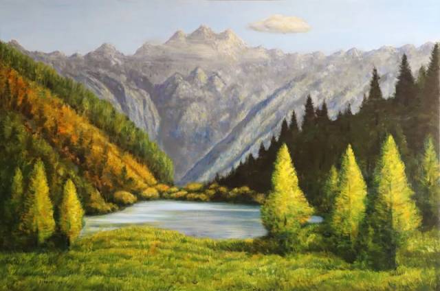 《万山叠翠》油画 80x120㎝ 2026