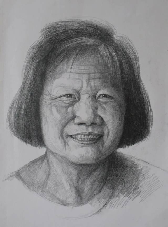 《母亲肖像》素描 &nbsp;36x48cm &nbsp;2025年